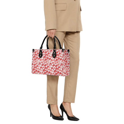 Red Hearts Luxury Women Leather Handbag (3 sizes) - DeRose Seasonal