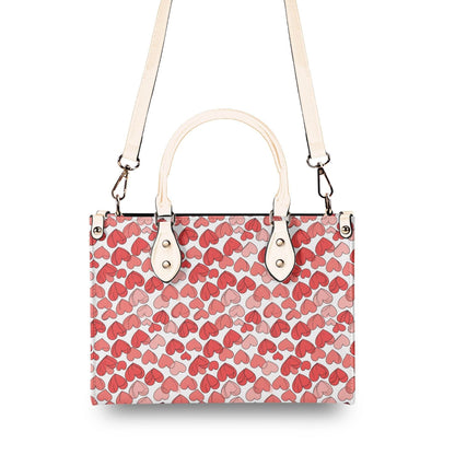 Red Hearts Luxury Women Leather Handbag (3 sizes) - DeRose Seasonal