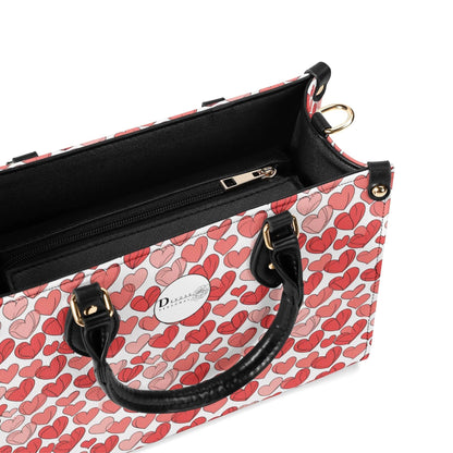 Red Hearts Luxury Women Leather Handbag (3 sizes) - DeRose Seasonal