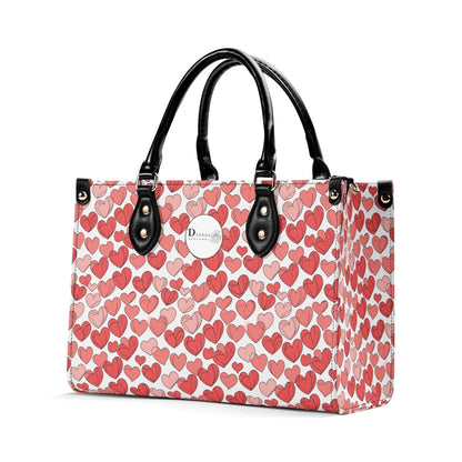 Red Hearts Luxury Women Leather Handbag (3 sizes) - DeRose Seasonal
