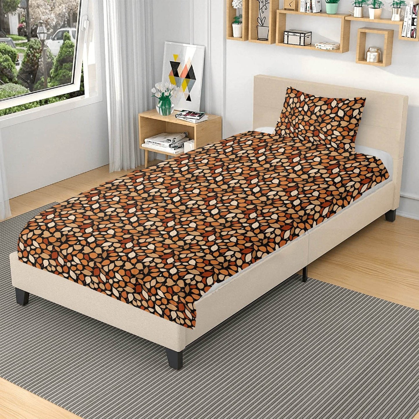 Red Leaves 3 Pcs Beddings - DeRose Seasonal