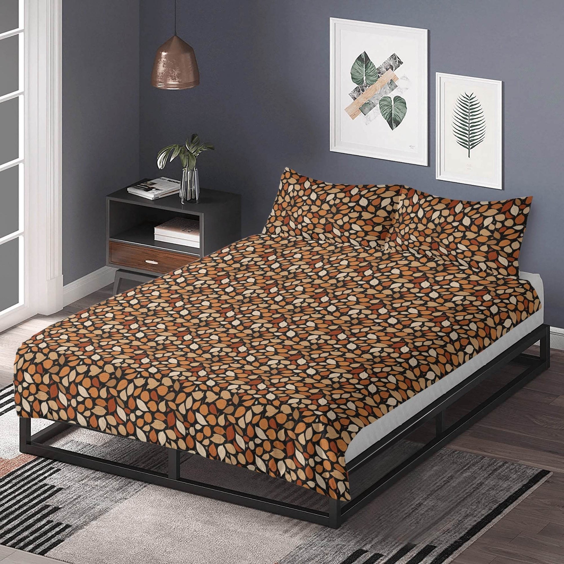 Red Leaves 3 Pcs Beddings - DeRose Seasonal
