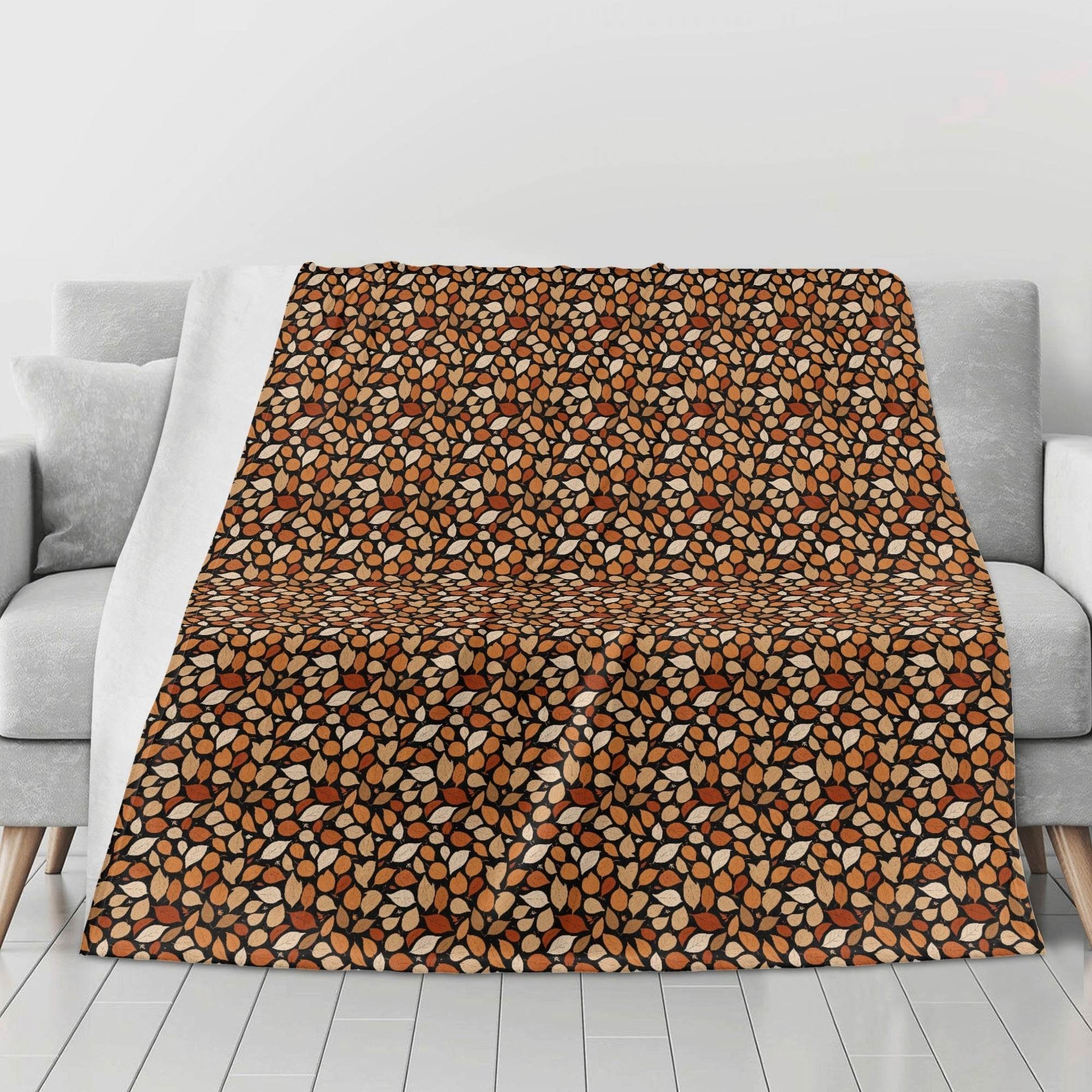 Red Leaves Flannel Breathable Blanket 4 Sizes - DeRose Seasonal