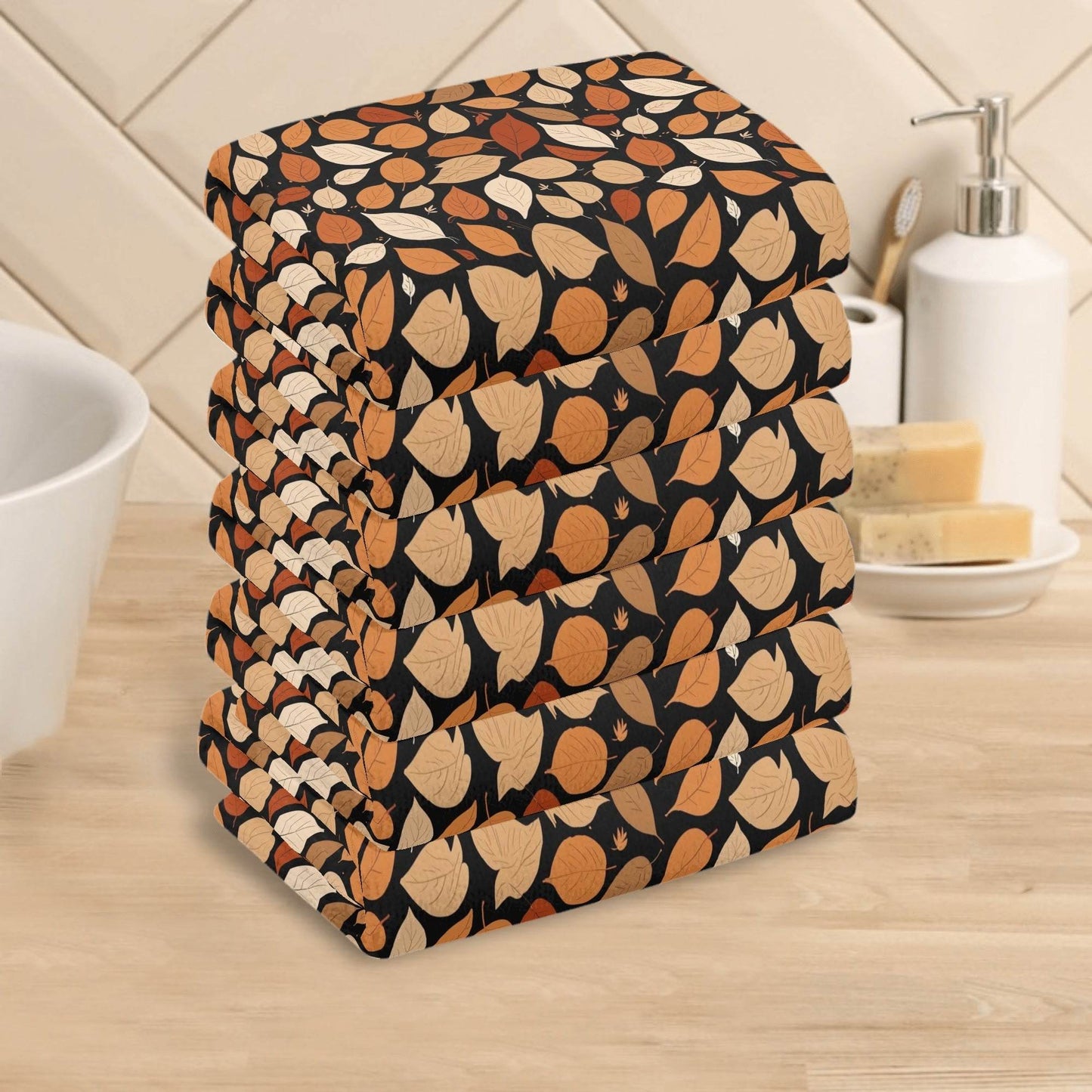 Red Leaves Hand Towels (6 Pcs) - DeRose Seasonal