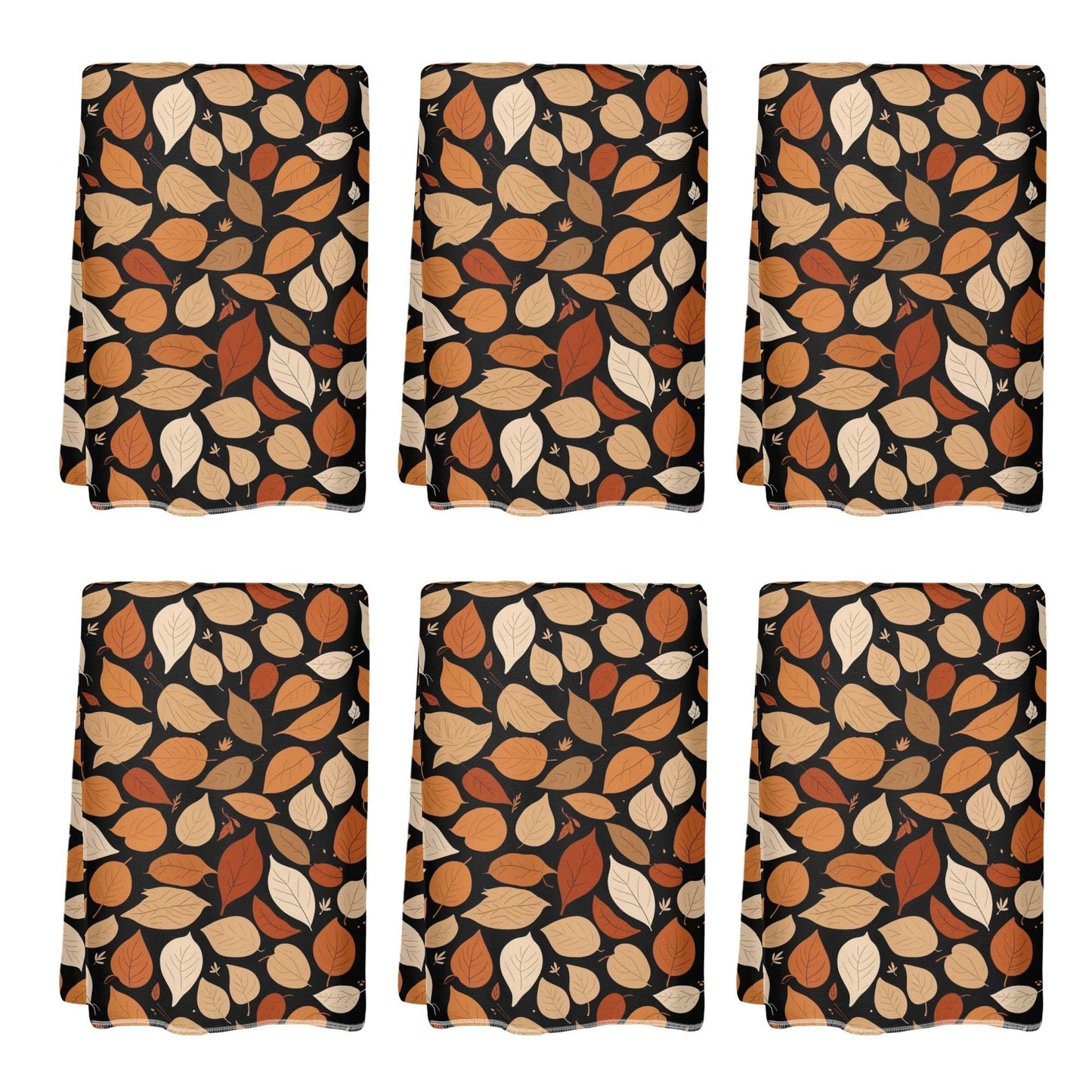 Red Leaves Hand Towels (6 Pcs) - DeRose Seasonal