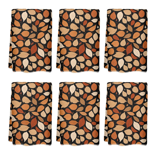 Red Leaves Hand Towels (6 Pcs) - DeRose Seasonal