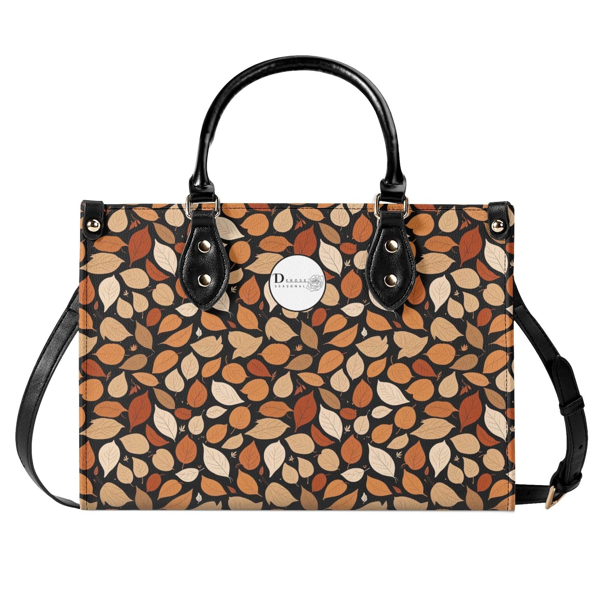 Red Leaves Luxury Women Leather Handbag (3 sizes) - DeRose Seasonal