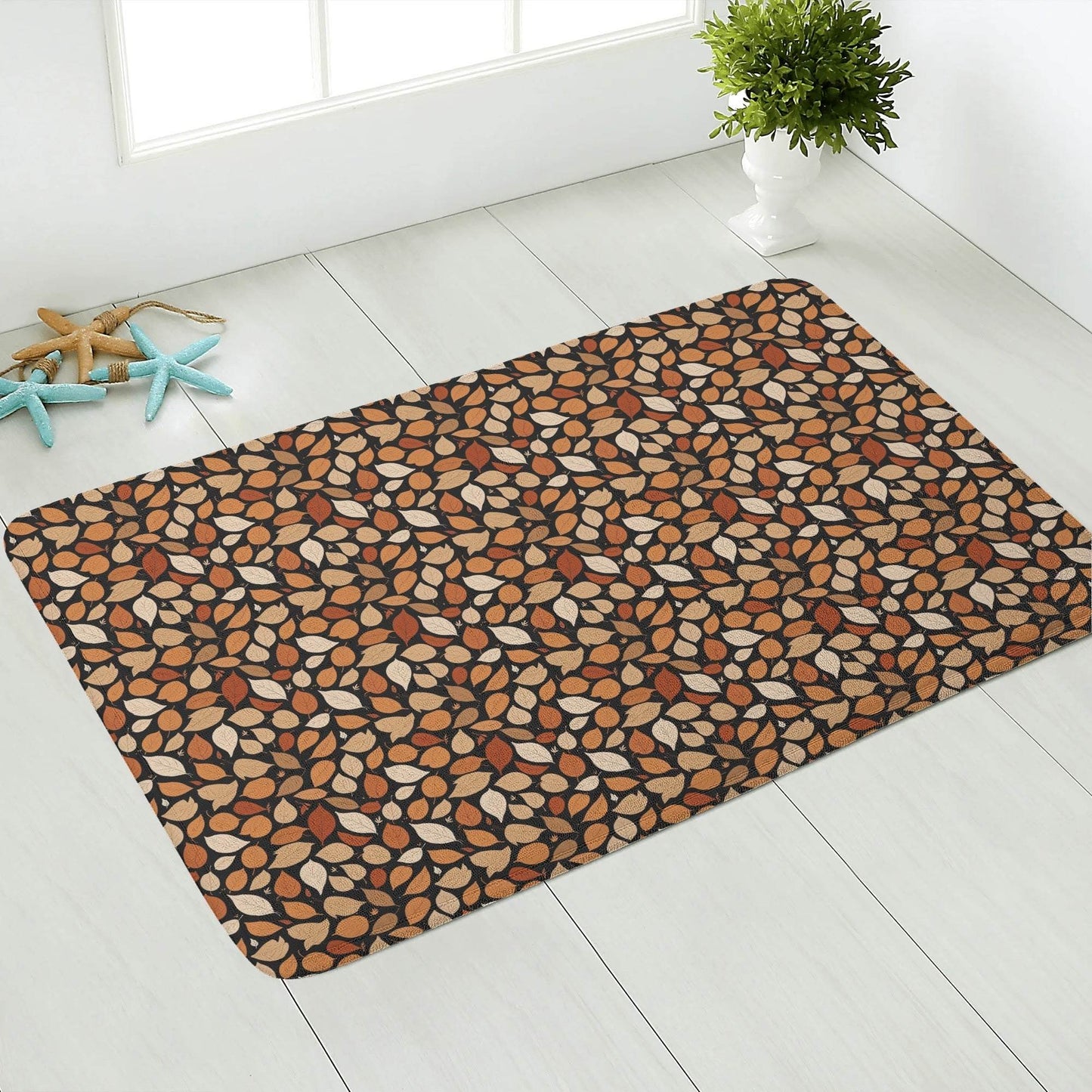 Red Leaves Plush Indoor Doormat - DeRose Seasonal