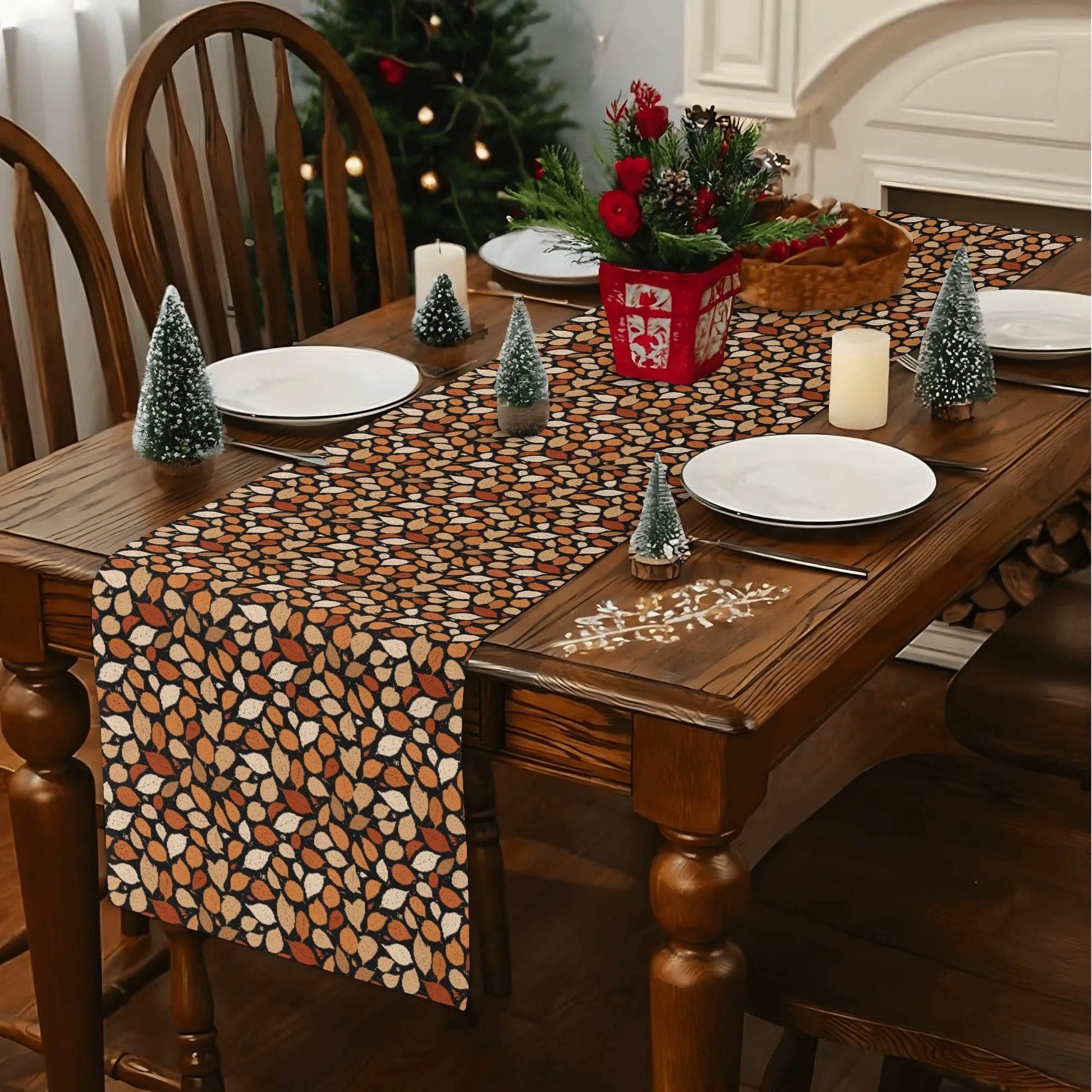 Red Leaves Polyester Table Runner - DeRose Seasonal