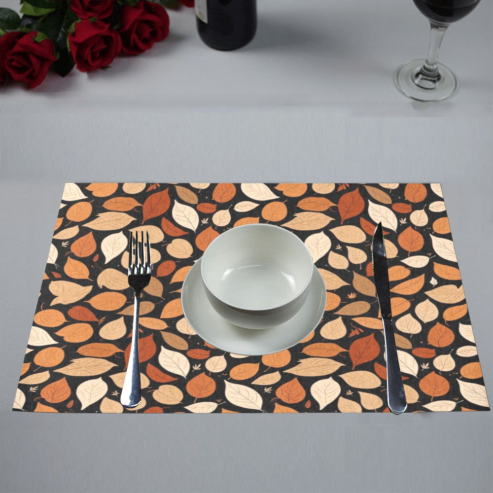 Red Leaves Table Placemat (set of 6) Placemats 12" x 18" (Set of 6) DeRose Seasonal