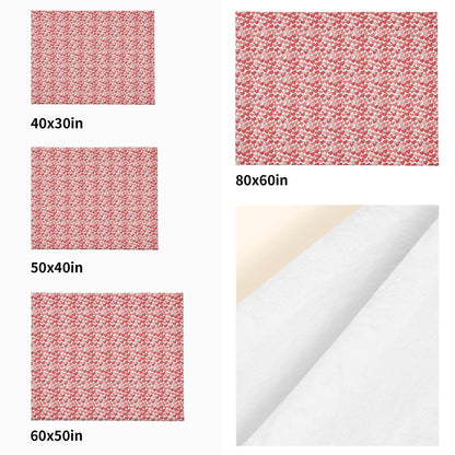 Red Little Hearts Flannel Breathable Blanket 4 Sizes - DeRose Seasonal