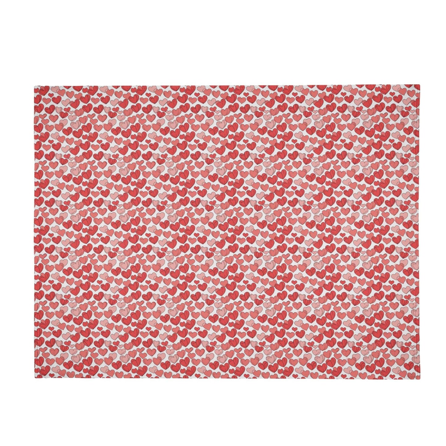 Red Little Hearts Flannel Breathable Blanket 4 Sizes - DeRose Seasonal
