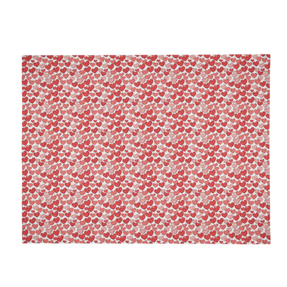 Red Little Hearts Flannel Breathable Blanket 4 Sizes - DeRose Seasonal