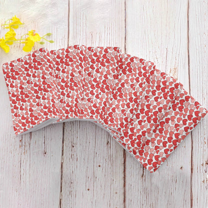 Red Little Hearts Hand Towels (6 Pcs) - DeRose Seasonal