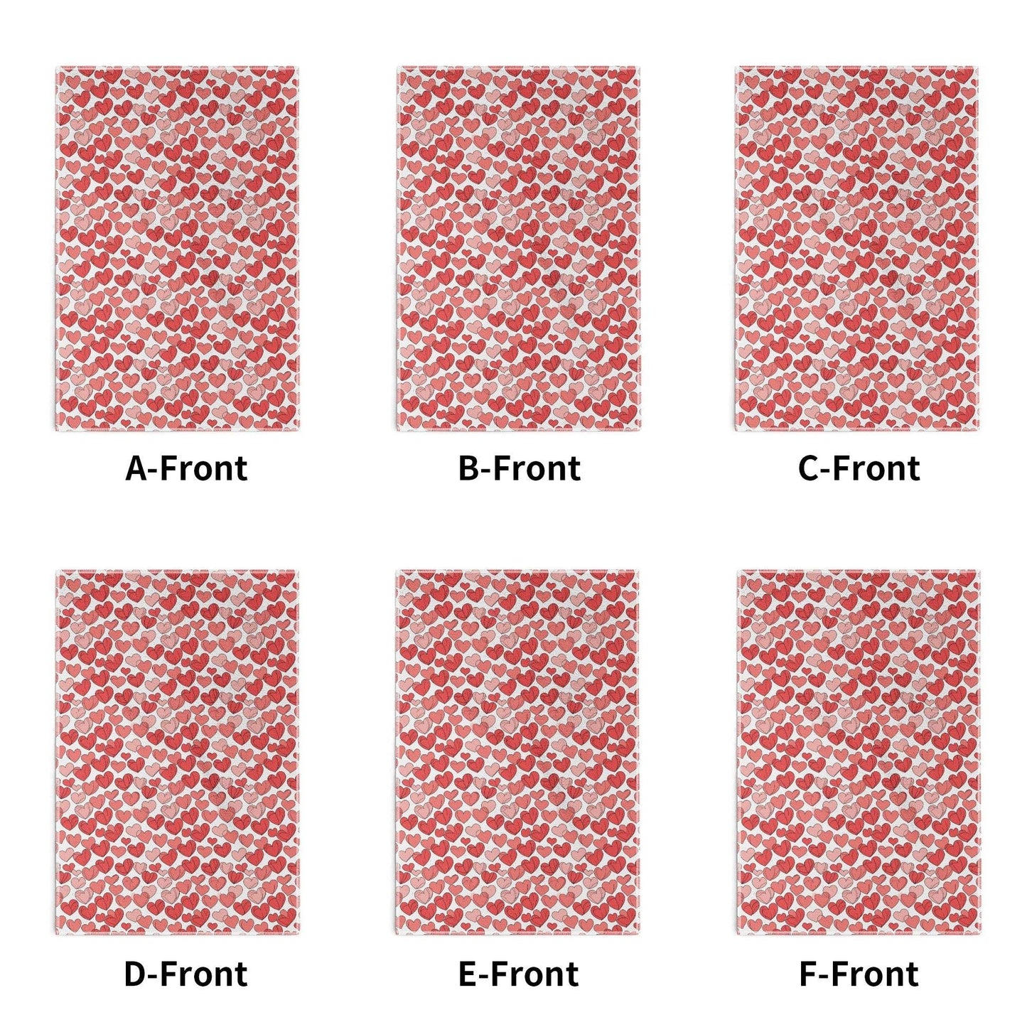 Red Little Hearts Hand Towels (6 Pcs) - DeRose Seasonal