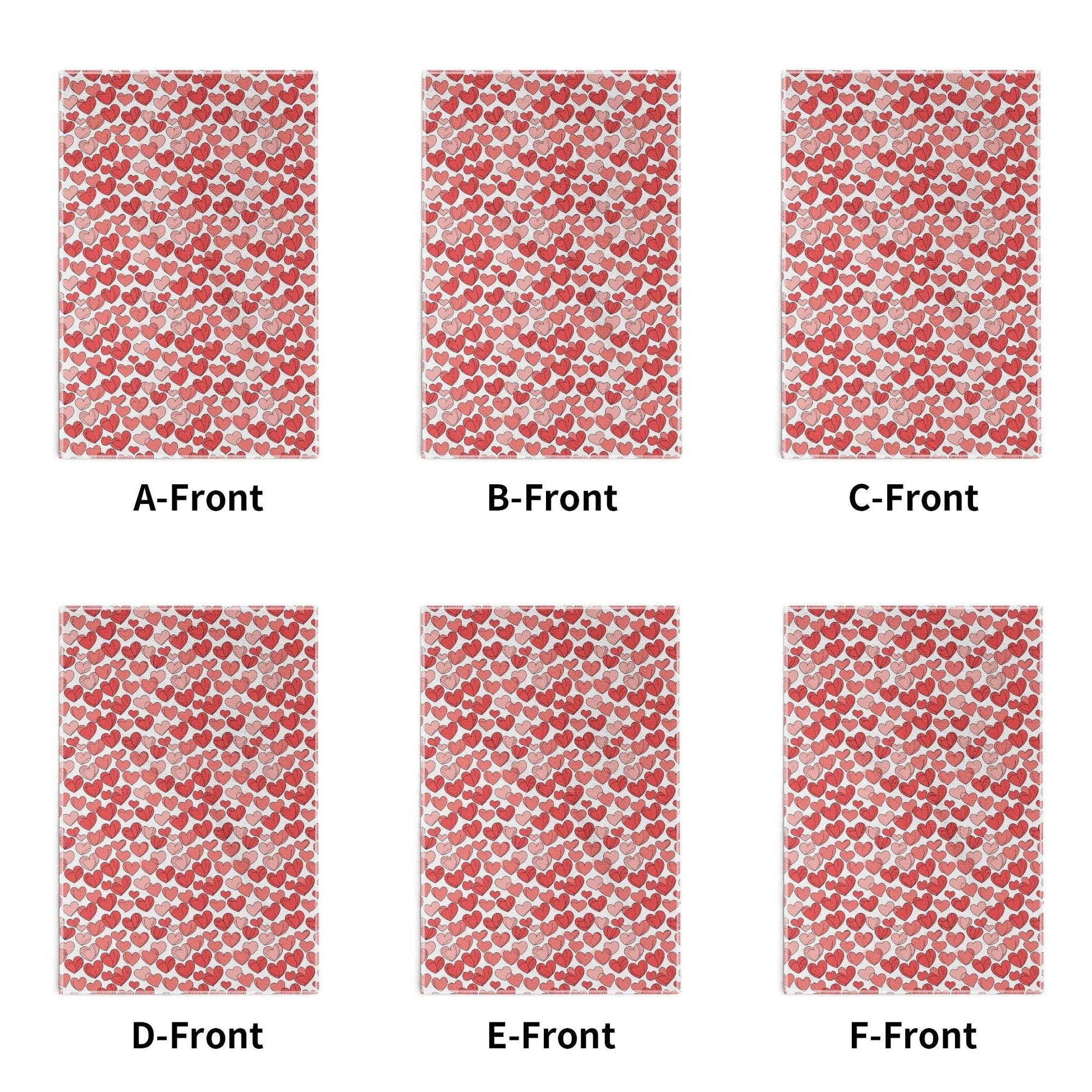 Red Little Hearts Hand Towels (6 Pcs) - DeRose Seasonal