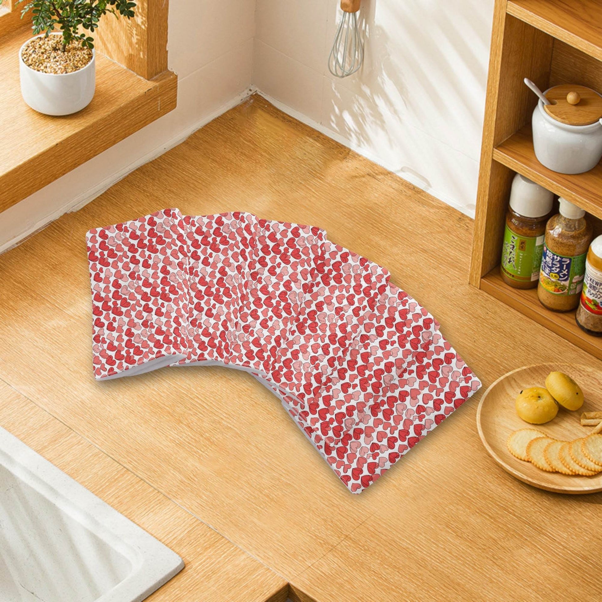 Red Little Hearts Hand Towels (6 Pcs) - DeRose Seasonal