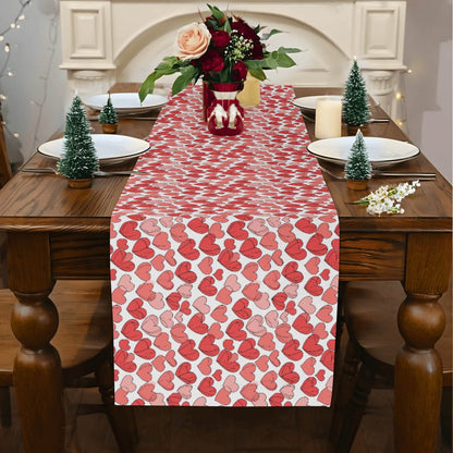 Red Little Hearts Polyester Table Runner - DeRose Seasonal