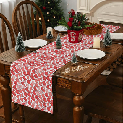 Red Little Hearts Polyester Table Runner - DeRose Seasonal