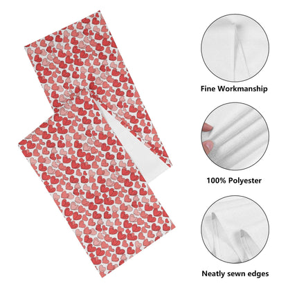 Red Little Hearts Polyester Table Runner - DeRose Seasonal