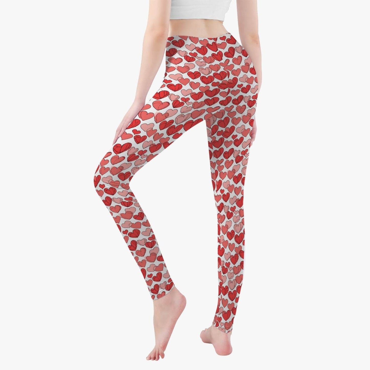 Red Little Hearts Women's Yoga Pants - DeRose Seasonal