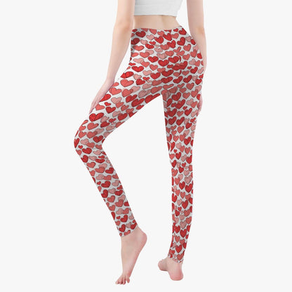 Red Little Hearts Women's Yoga Pants - DeRose Seasonal
