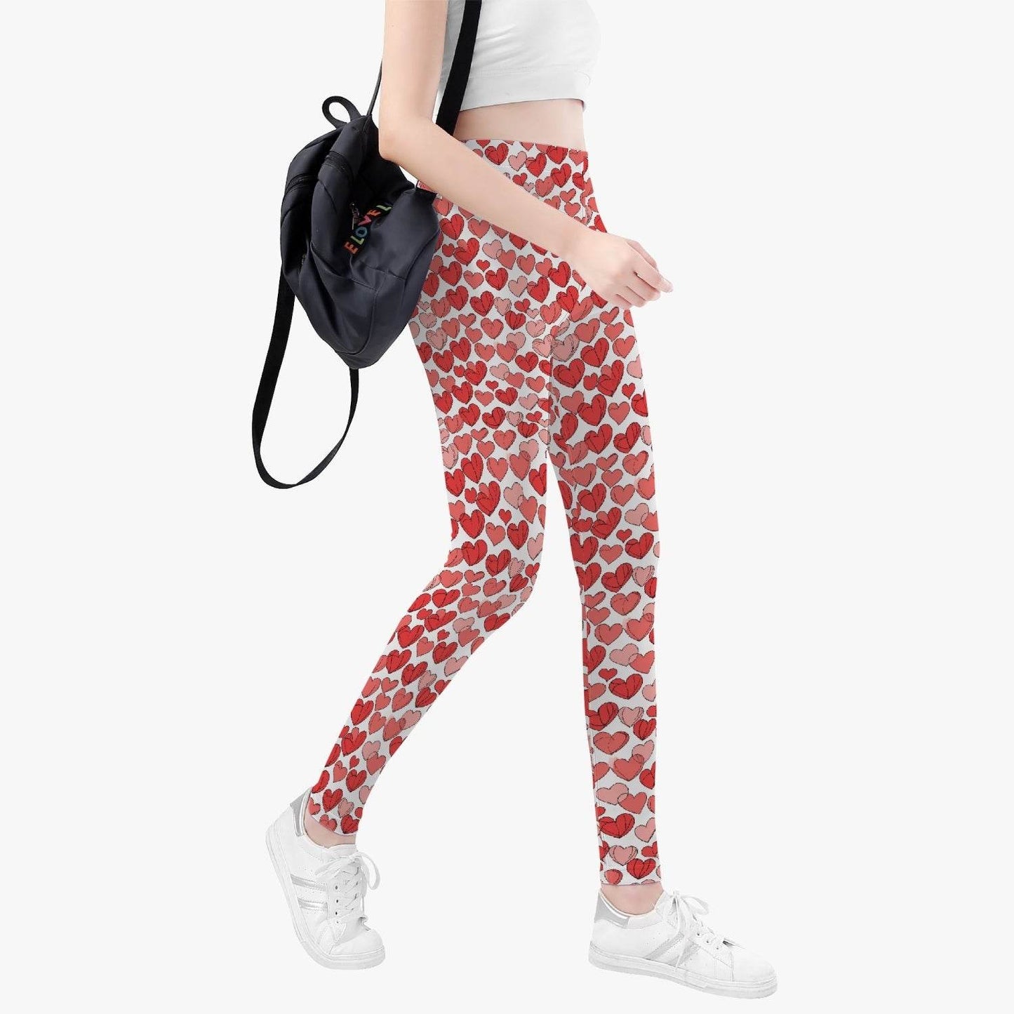 Red Little Hearts Women's Yoga Pants - DeRose Seasonal