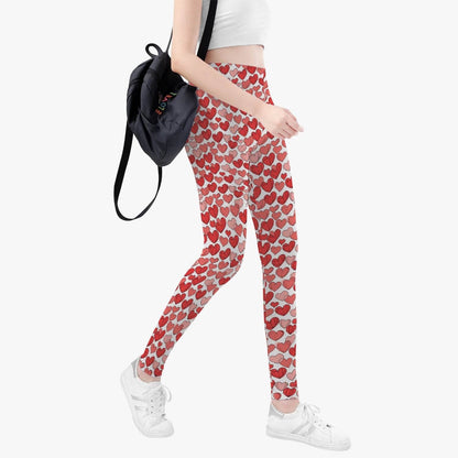 Red Little Hearts Women's Yoga Pants - DeRose Seasonal