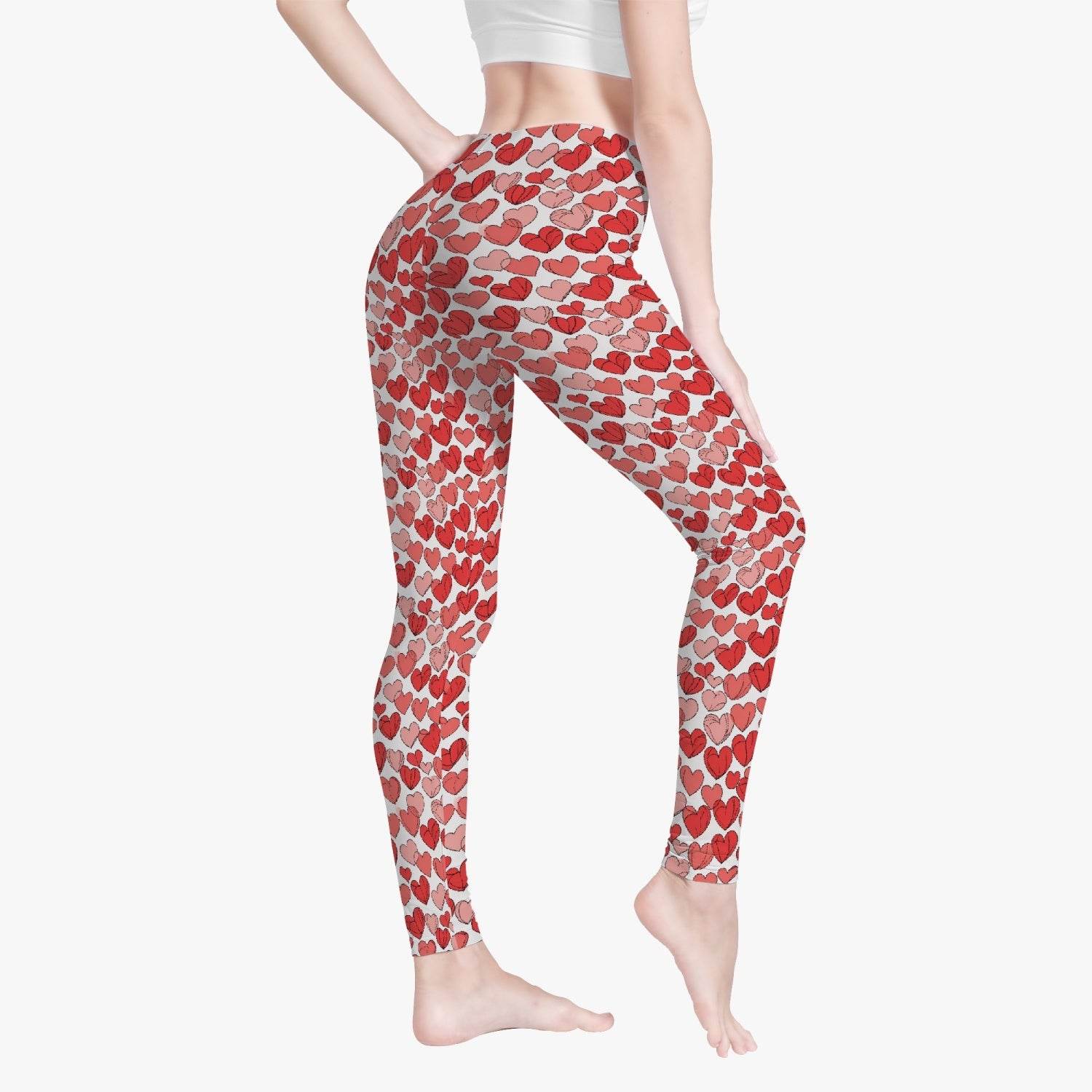 Red Little Hearts Women's Yoga Pants - DeRose Seasonal