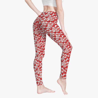 Red Little Hearts Women's Yoga Pants - DeRose Seasonal