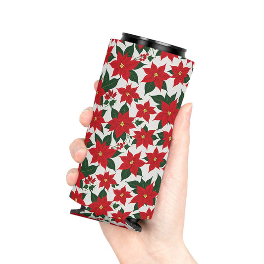 Poinsettia Floral Can Cooler BOGO 50% Off - DeRose Seasonal