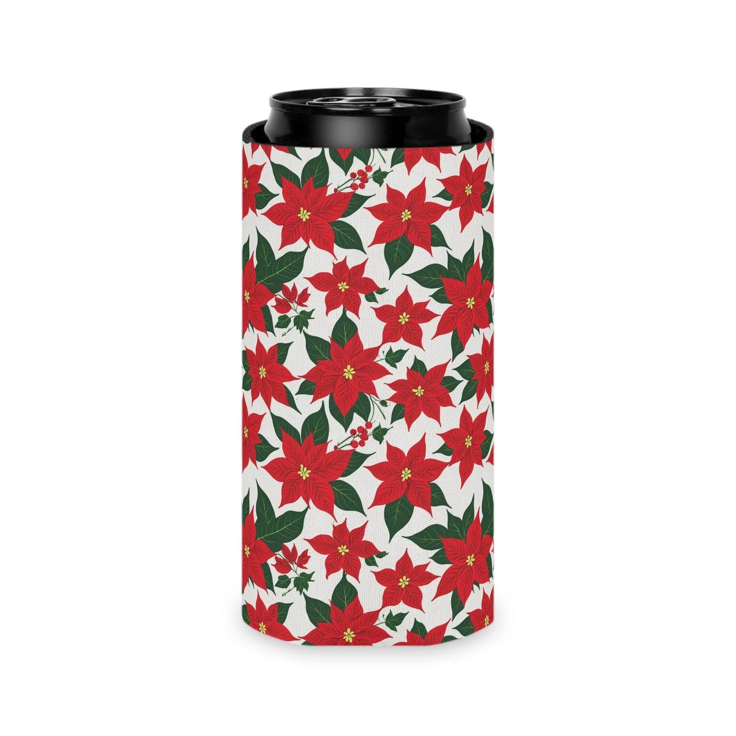 Poinsettia Floral Can Cooler BOGO 50% Off - DeRose Seasonal