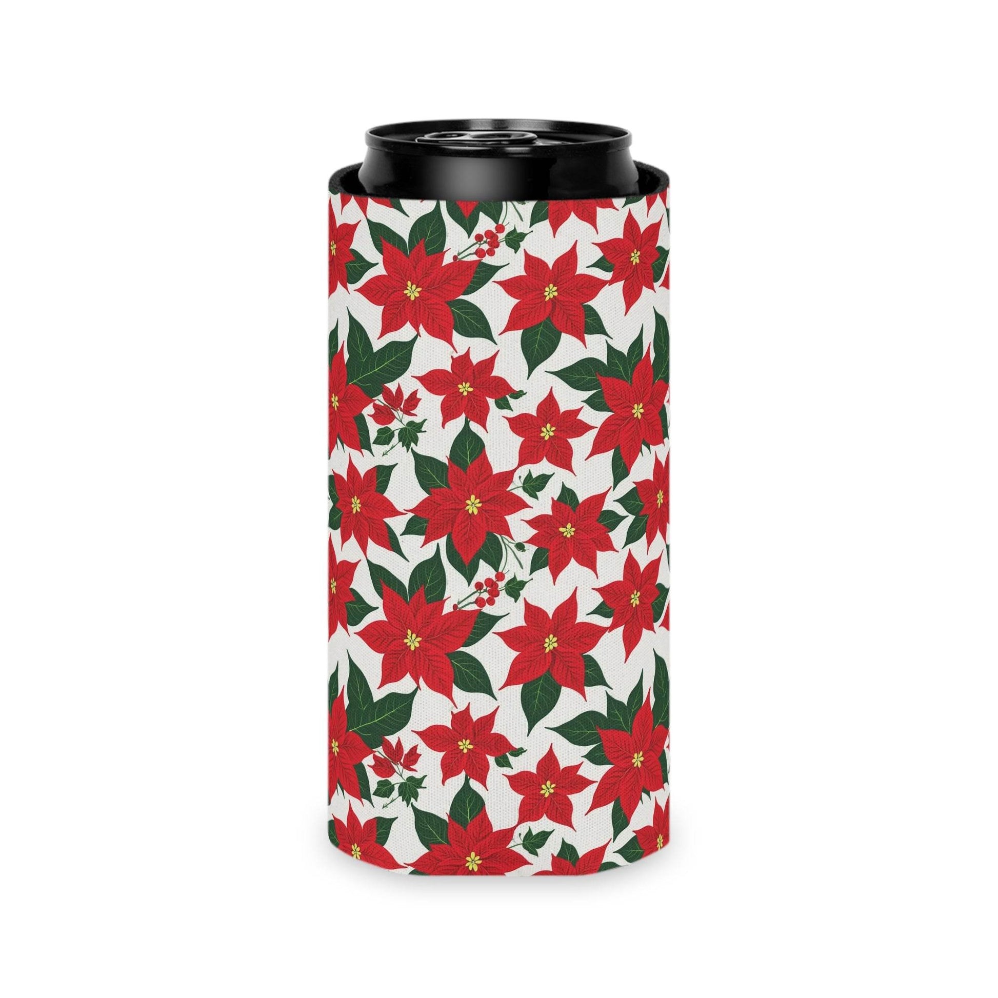 Poinsettia Floral Can Cooler BOGO 50% Off - DeRose Seasonal