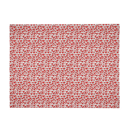Red Scribble Hearts Flannel Breathable Blanket 4 Sizes - DeRose Seasonal