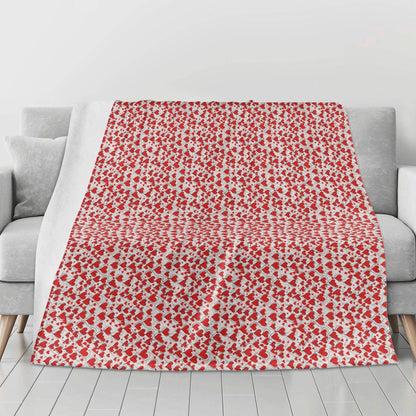 Red Scribble Hearts Flannel Breathable Blanket 4 Sizes - DeRose Seasonal
