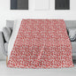 Red Scribble Hearts Flannel Breathable Blanket 4 Sizes - DeRose Seasonal