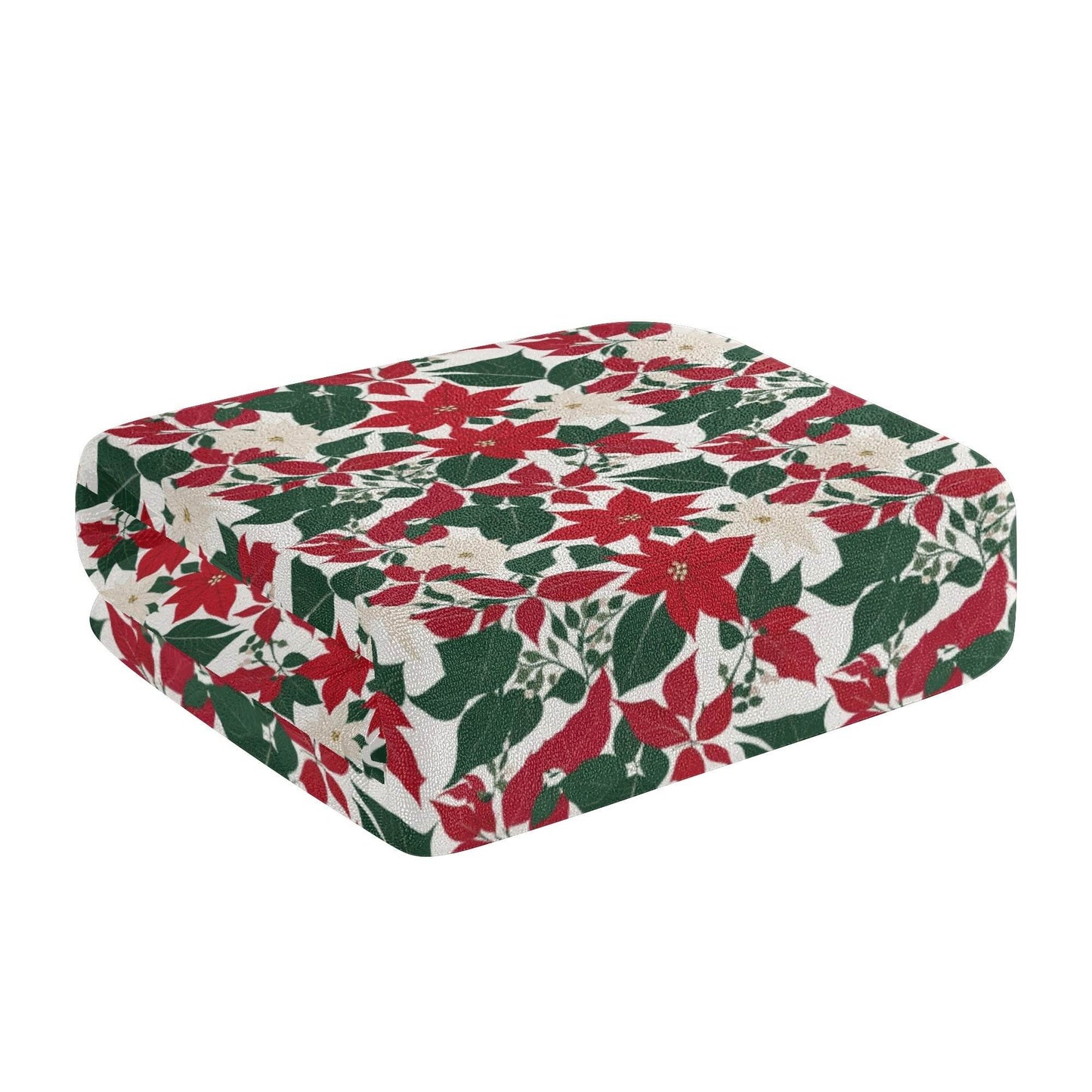 Red and White Poinsettia Bath Towel - DeRose Seasonal