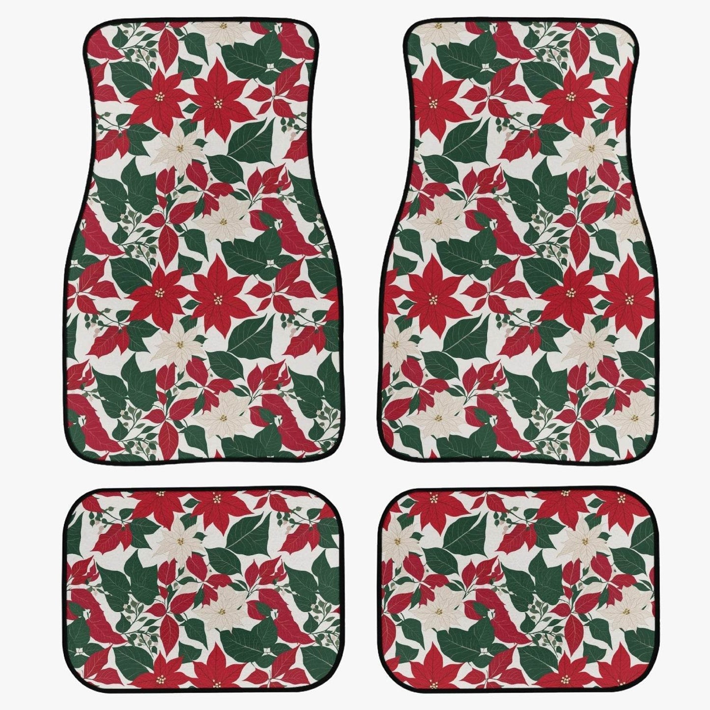 Red and White Poinsettia Flower Vehicle Bundle - DeRose Seasonal