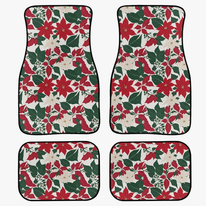 Red and White Poinsettia Flower Vehicle Bundle - DeRose Seasonal