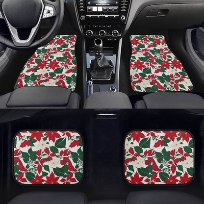 Red and White Poinsettia Flower Vehicle Bundle - DeRose Seasonal