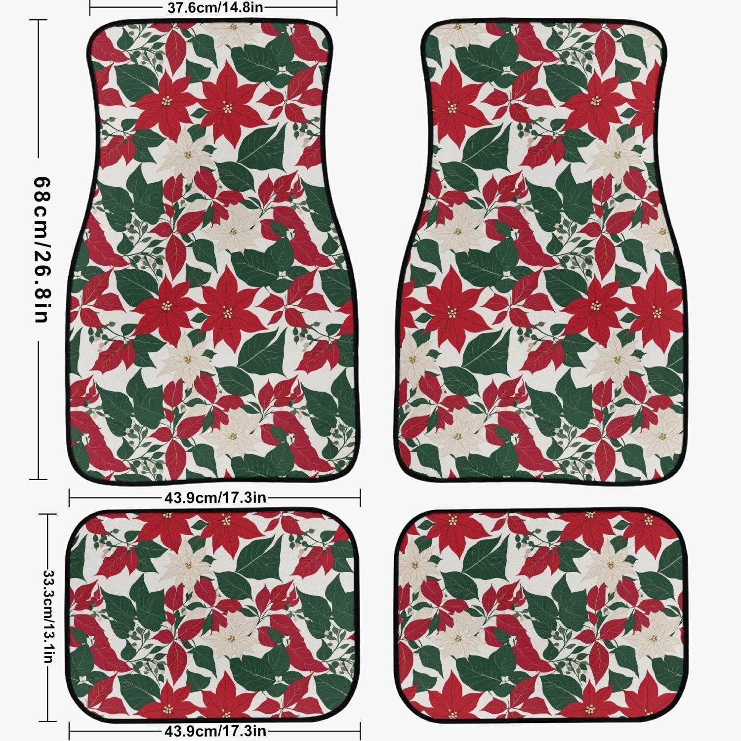 Red and White Poinsettia Flower Vehicle Bundle - DeRose Seasonal