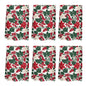 Red and White Poinsettia Flower Hand Towels (6 Pcs) - DeRose Seasonal