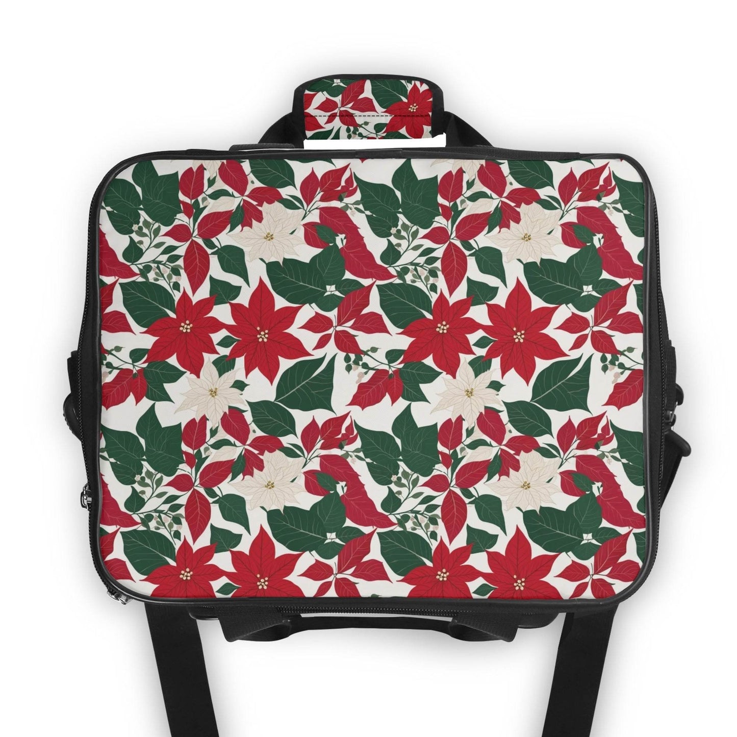 Red and White Poinsettia Flower Insulated Leakproof Cooler Bag Lunch Box - DeRose Seasonal