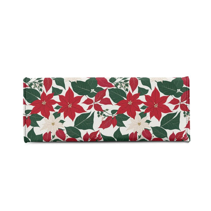 Red and White Poinsettia Flower Luxury Women Leather Handbag (3 sizes) - DeRose Seasonal