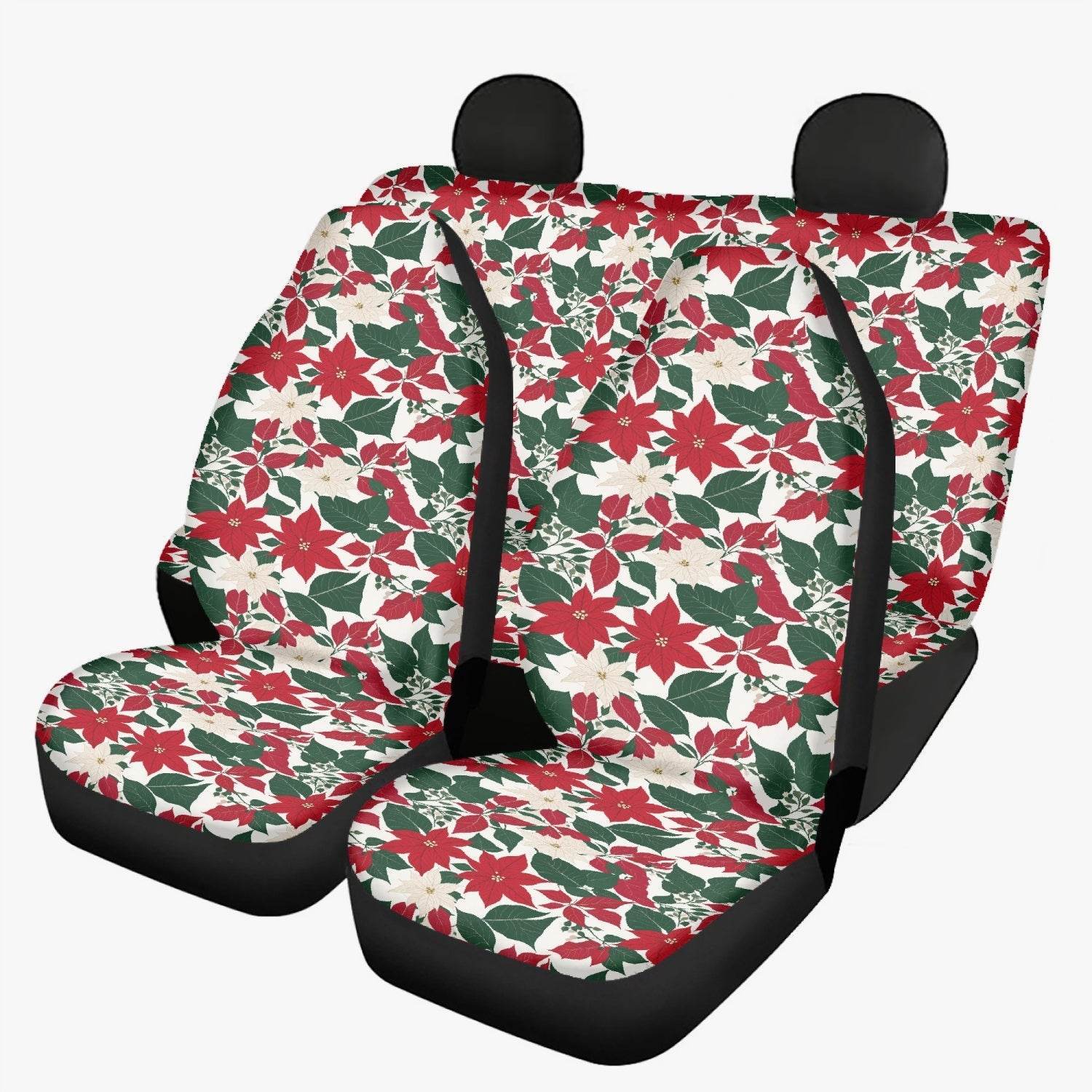 Red and White Poinsettia Flower Vehicle Bundle - DeRose Seasonal