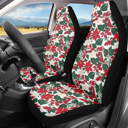 Red and White Poinsettia Flower Vehicle Bundle - DeRose Seasonal