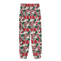 Red and White Poinsettia Flower Unisex Adult Long Pants - DeRose Seasonal