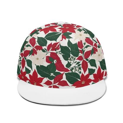 Red and White Poinsettia Flower Unisex Classic Snapbacks - DeRose Seasonal