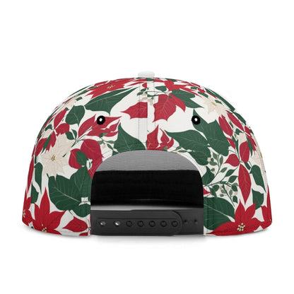 Red and White Poinsettia Flower Unisex Classic Snapbacks - DeRose Seasonal