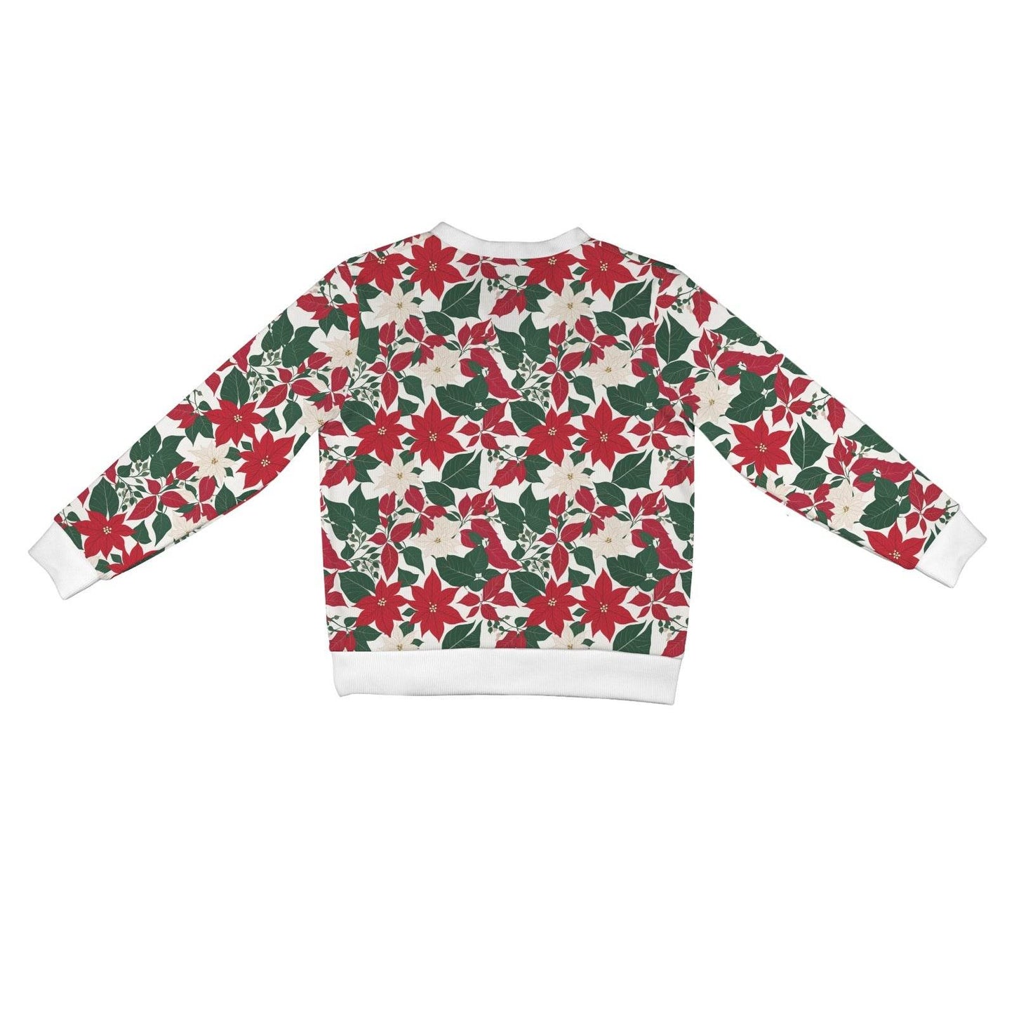 Red and White Poinsettia Flower Women's Cardigan Button Sweater Custom Women's Cardigan (Model H73) - DeRose Seasonal